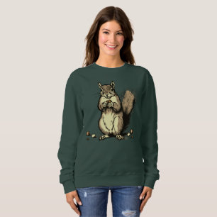 Cute Squirrel with its nuts for Animal Lovers Sweatshirt