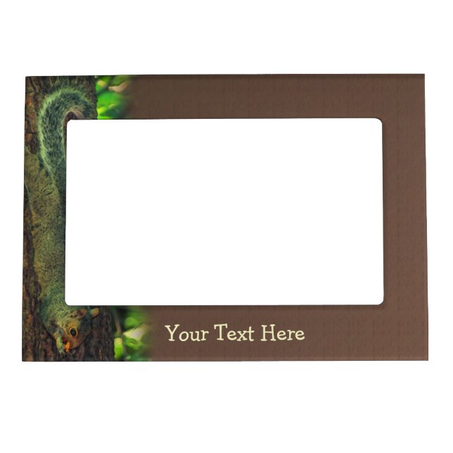 Cute Squirrel With Nut Animal Magnetic Frame (Front)