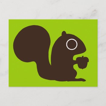 Cute Squirrel With Nut Woodland Animal Lover's Postcard by jennsdoodleworld at Zazzle