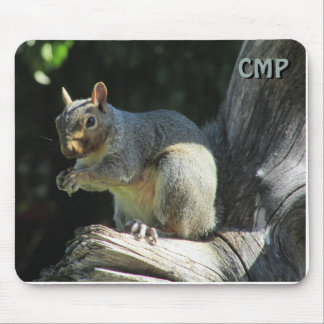 Cute Squirrel with Your Initials Mouse Pad