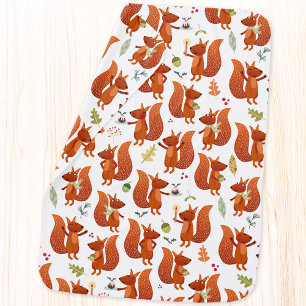 Cute Squirrel Woodland Baby Blanket