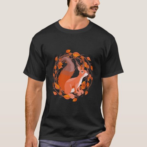 Cute Squirrels Gifts Tee Shirt Flower Circle With 