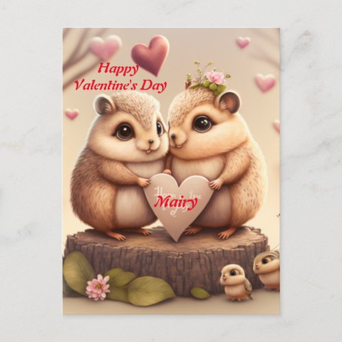 Cute squirrels in love   postcard