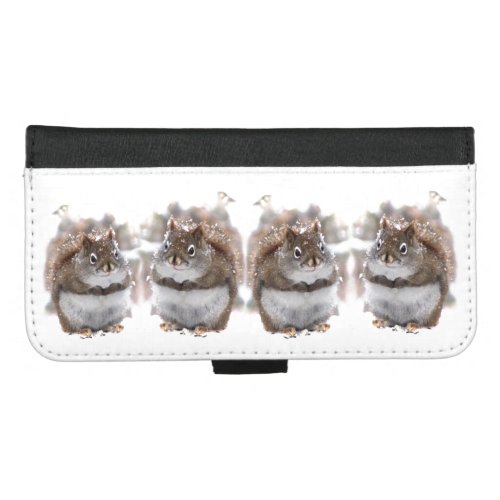 Cute Squirrels in Snow iPhone 87 Plus Wallet Case