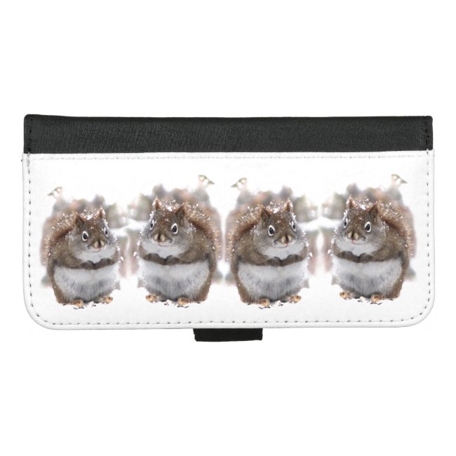 Cute Squirrels in Snow iPhone 8/7 Plus Wallet Case