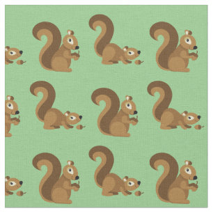 Cute Squirrels Kids Cartoon Fabric