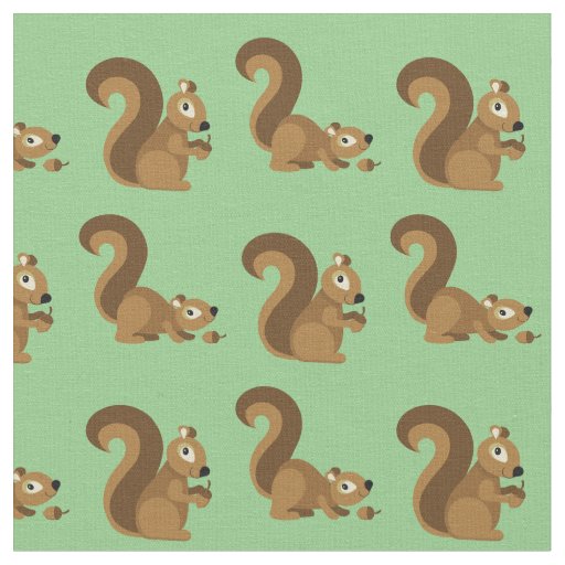 Cute Squirrels Kids Cartoon Fabric