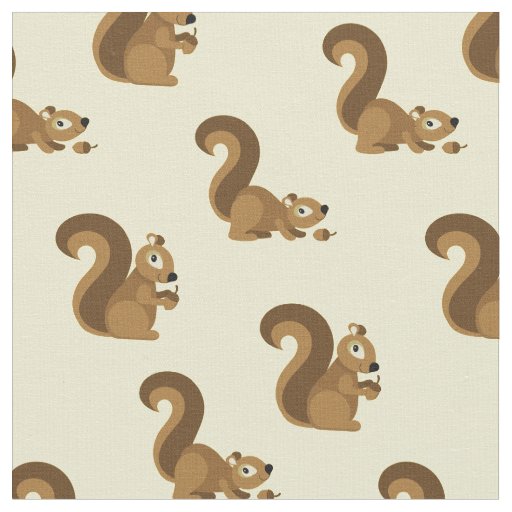 Cute Squirrels Kids Cartoon Fabric