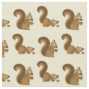 Cute Squirrels Kids Cartoon Fabric