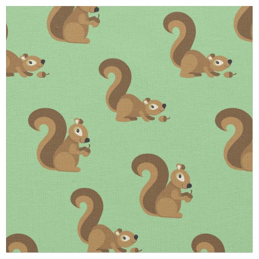 Cute Squirrels Kids Cartoon Fabric