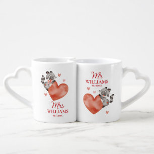 Cute Squirrels Mr and Mrs Valentine's Couple Coffee Mug Set
