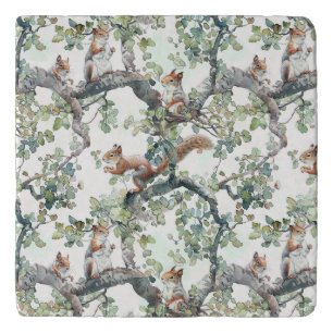 Cute squirrels pattern trivet