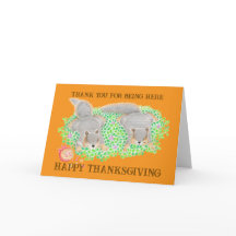 Cute Squirrels Thanksgiving Friends Folded