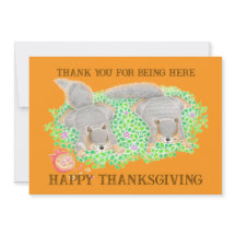 Cute Squirrels Thanksgiving Friends