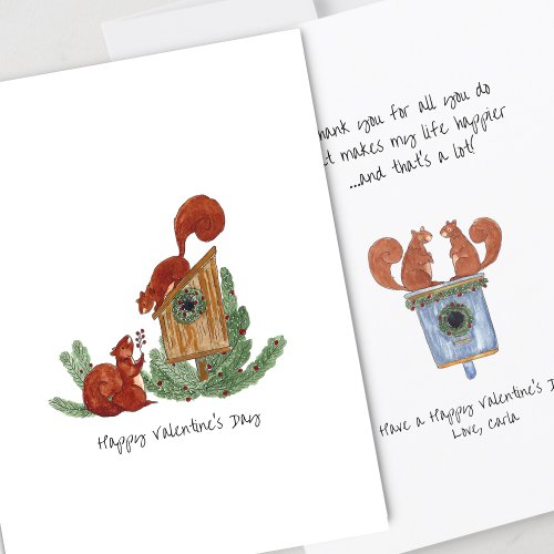 Cute Squirrels Valentines Day Card