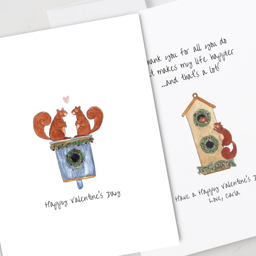 Cute Squirrels Valentines Day Card