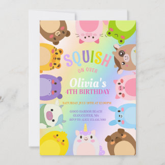 Cute Squishmallow Birthday Invitation