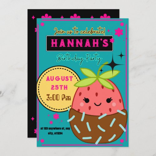 Cute Squishmallow Cake Birthday Party Invitation