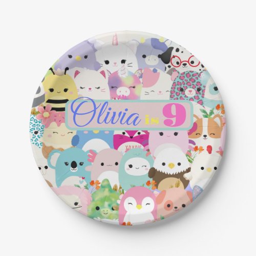 Cute Squishy Toy Birthday Party Plates