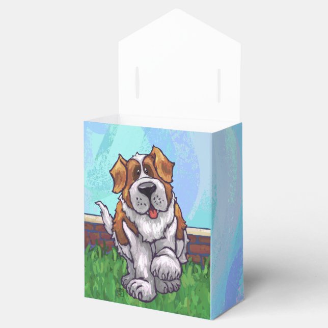 Cute St. Bernard Dog Party Favor Boxes (Opened)