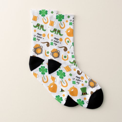Cute St Paddys Day Irish Themed Pattern Socks