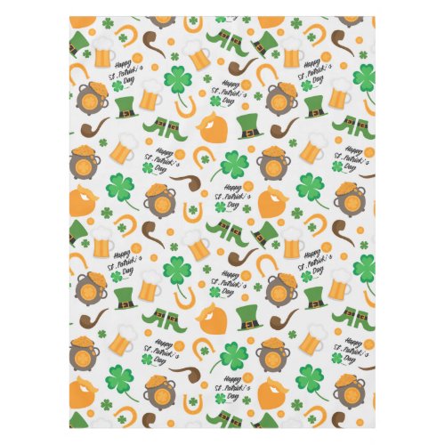 Cute St Paddys Day Irish Themed Pattern Tablecloth