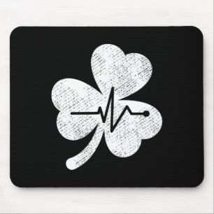 Cute St Paddys Day Nurses Scrub Top Nurse St Patri Mouse Pad
