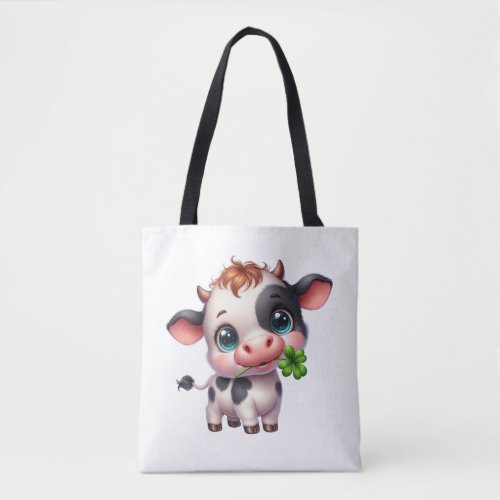 Cute St Patrick Day Cow Tote Bag