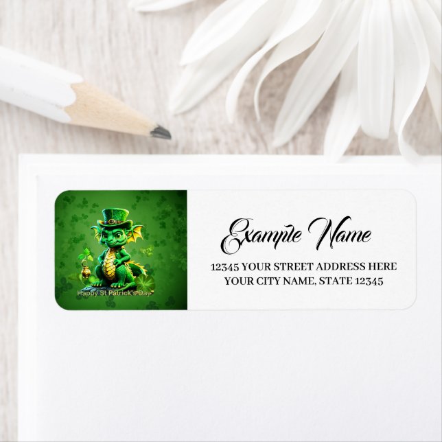 Cute St. Patrick’s Day dragon Label (Insitu)
