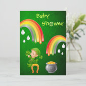 Cute St. Patrick's Day Baby Shower Invitation (Standing Front)