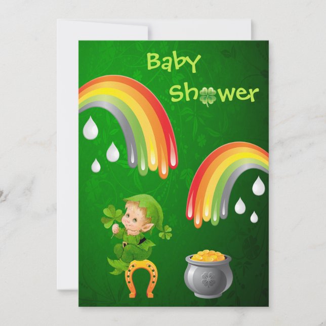 Cute St. Patrick's Day Baby Shower Invitation (Front)