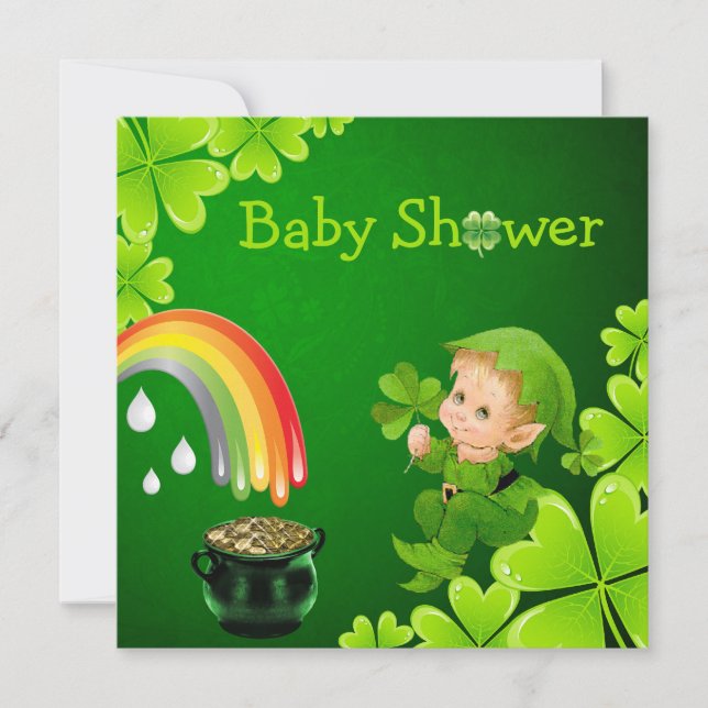 Cute St. Patrick's Day Baby Shower Invitation (Front)