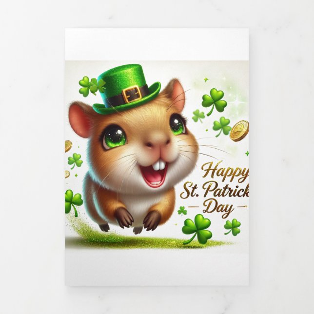 Cute St Patrick's Day card with Capybara (Cover)