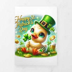 Cute St Patrick's Day card with Duck
