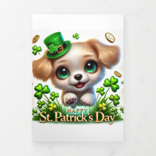 Cute St Patrick's Day card with Festive Puppy