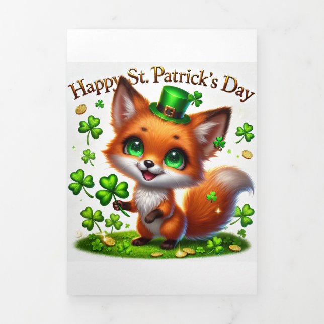 Cute St Patrick's Day card with Fox  (Cover)