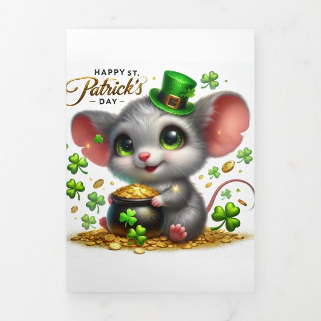 Cute St Patrick's Day card with Mouse  (Cover)