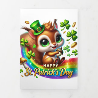 Cute St Patrick's Day card with Squirrel