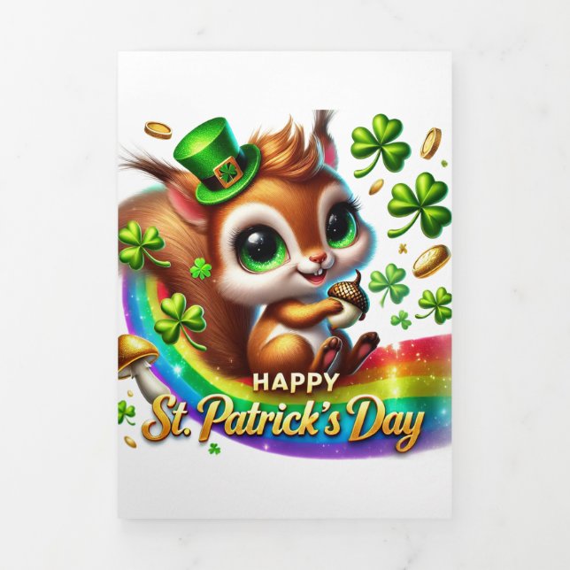Cute St Patrick's Day card with Squirrel  (Cover)
