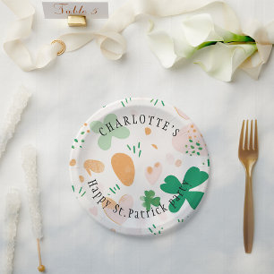  Cute St. Patricks Day Custom Green Clover Paper Plates