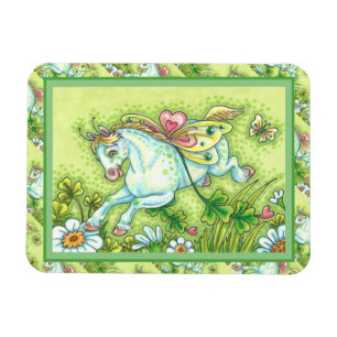 CUTE ST. PATRICK'S DAY FLYING IRISH PONY, FAIRY MAGNET