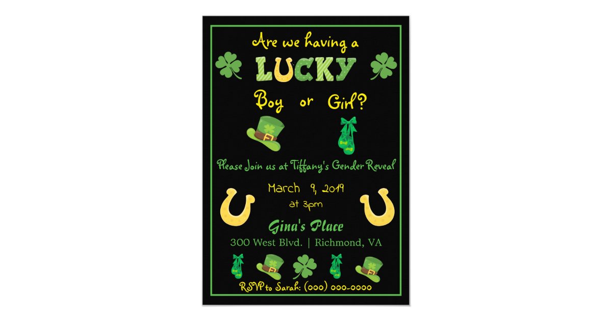 st pattys day gender reveal