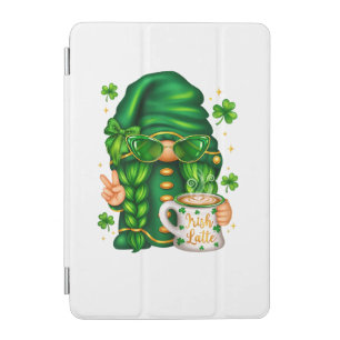 Cute St Patricks Day Gnome Drinking Coffee iPad Mini Cover