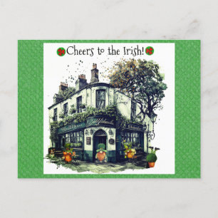 Cute St Patricks Day Gnome Irish Pub Cheers Postcard