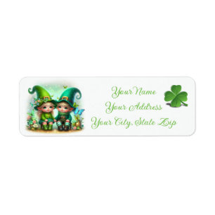 Cute St. Patrick's Day Gnomes Label