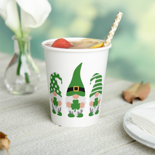 Cute St Patricks Day Gnomes  Paper Cups