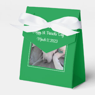 Cute St. Patrick's Day Green Lazy Dog Favor Boxes