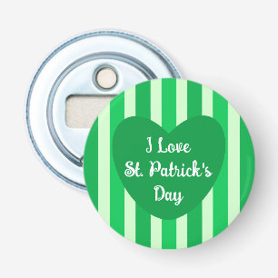 Cute St. Patrick's Day Green Striped Simple Bottle Opener
