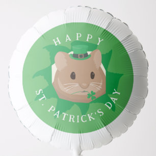 Cute St Patrick's Day Hamster peeking through hole Balloon