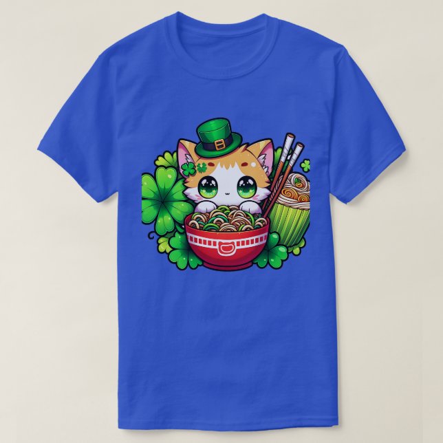 Cute St Patricks Day Irish Ramen Kittens for Women T-Shirt (Design Front)